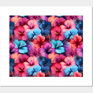 #37 Floral Pattern. Hibiscus Flower Pattern. Posters and Art